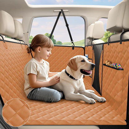 Asfrost Dog Seat Cover Cars Trucks Suvs, Thick 600D Waterproof Pet Car Seat Cover Dog, Heavy Duty & Wear-Resistant Durable Nonslip Backing with Side Flaps, Scratchproof Dog Front Seat Cover